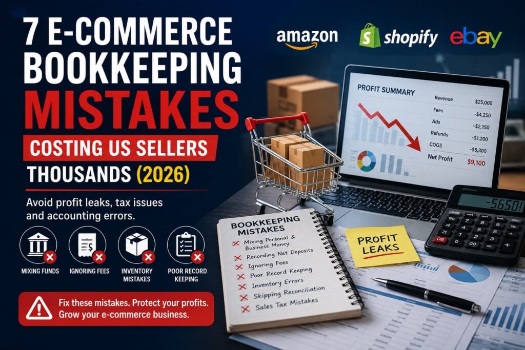 ecommerce bookkeeping mistakes USA sellers should avoid in 2026